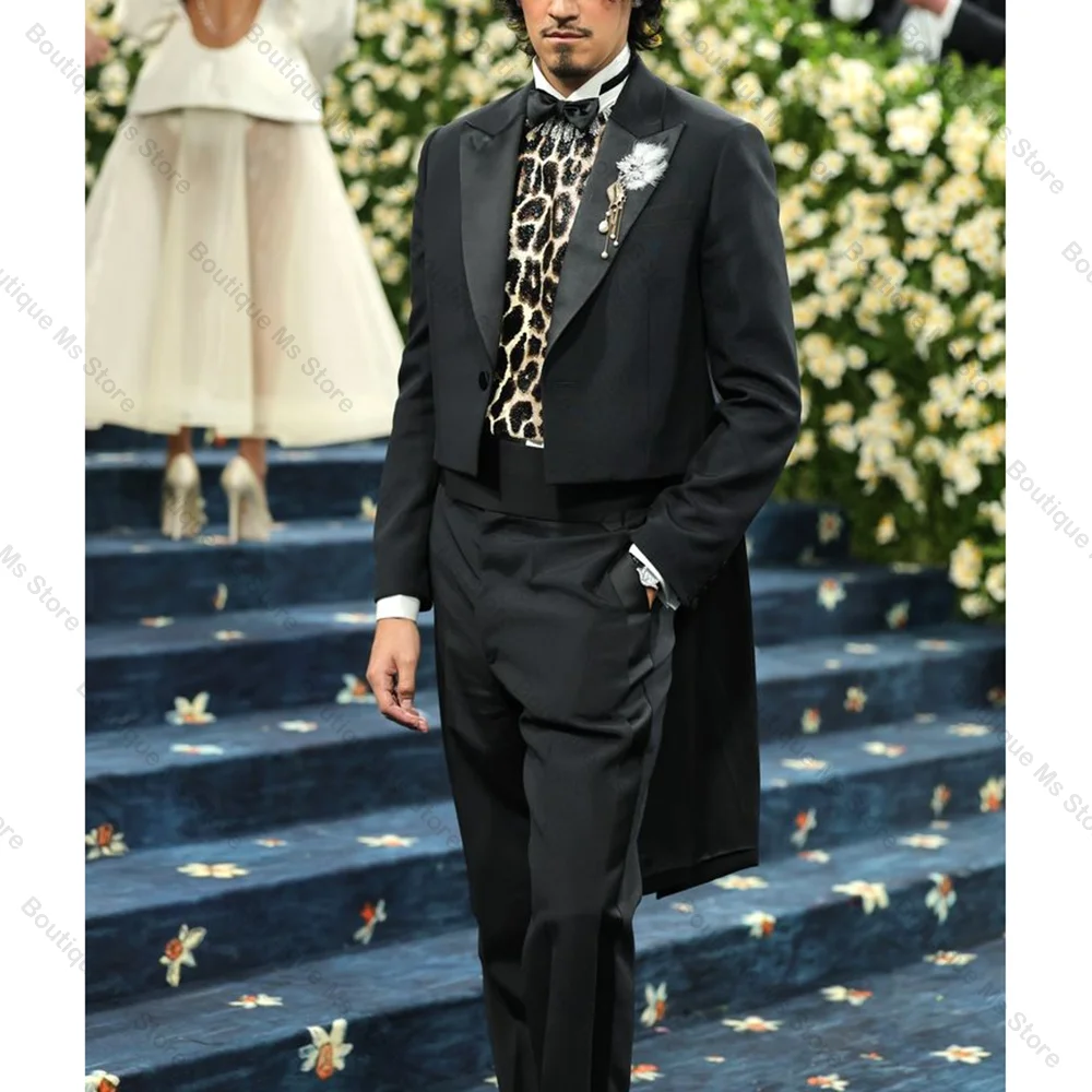 

Black Gentlemen Single Button Men Suit Two Pieces(Jacket+Pants) Outfits Casual Party Prom Wedding Set