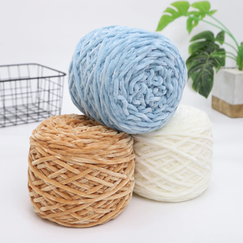 248g/pcs Chunky Chenille Yarn Warm for Hand Crochet Knitting DIY Scarves Slippers Dolls Bags Thick Velvet Thread Soft Fluffy