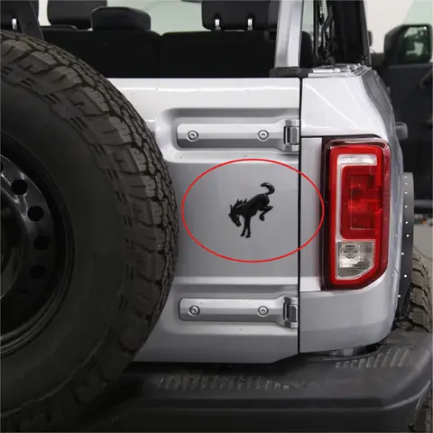 1pcS New ABS 3D Car Horse Stickers Hot For Ford Bronco Logo Exterior Modification Tailgate Leaf Board Letters Animal Parts Badge