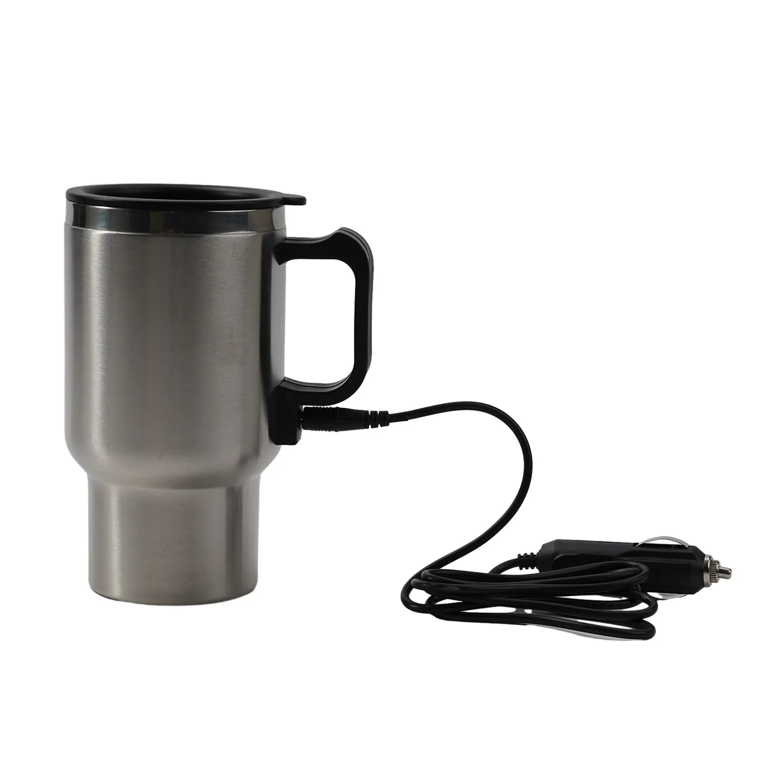 Stainless Steel Insulated Travel Mug 12V Heated Kettle with Spill Proof Design Perfect for Enjoying Hot Drinks on the Road