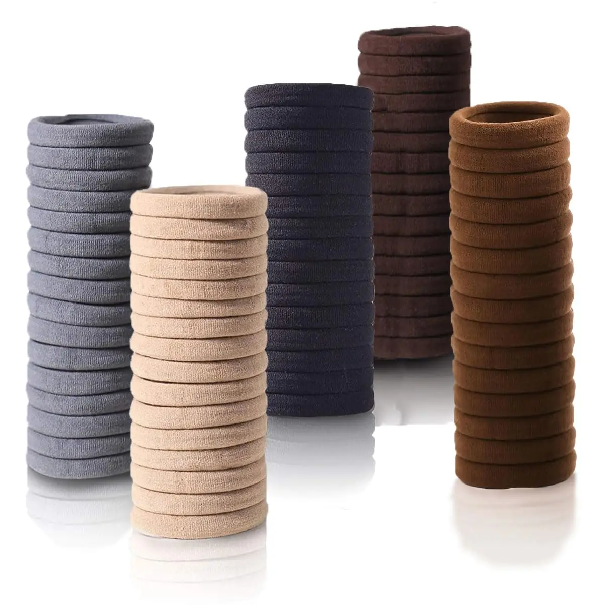 Support élastique en coton sans couture pour queue de cheval, 50 pièces, 4cm, attaches pour cheveux, sans dommage, pour femmes, hommes et filles, accessoires pour cheveux, usage quotidien