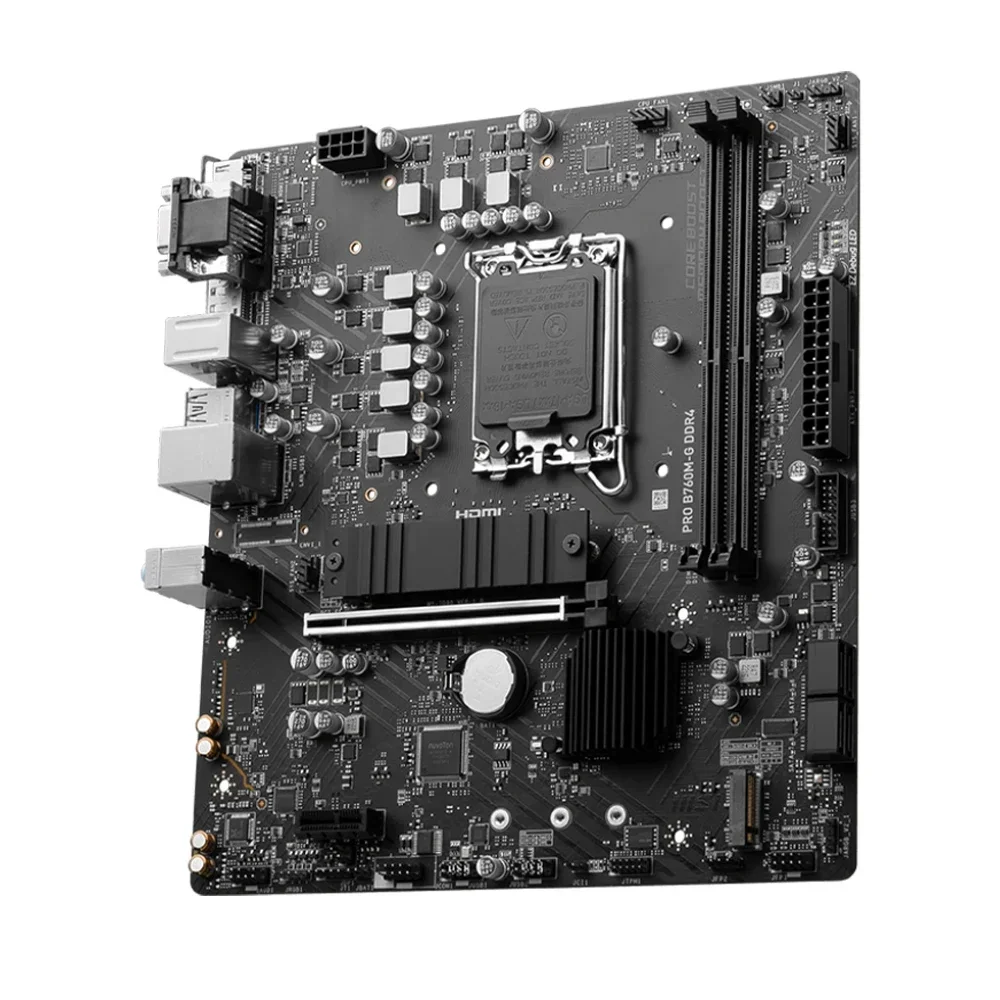 Placa base MSI PRO B760M-G DDR4 compatible con i9-14900KF i7-12700KF i5-12400F CPU DDR4 4800MHz 64GB LGA 1700 HDMI NVME M.2 PCle 4,0