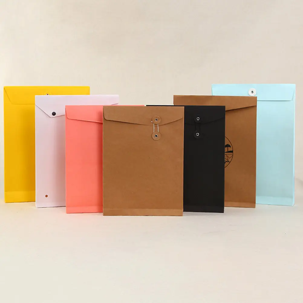 

6Pcs A4 Document Carrier Black Stylish File Bag Paper Organizer Business File Holder Paper Portfolio for Office Travel
