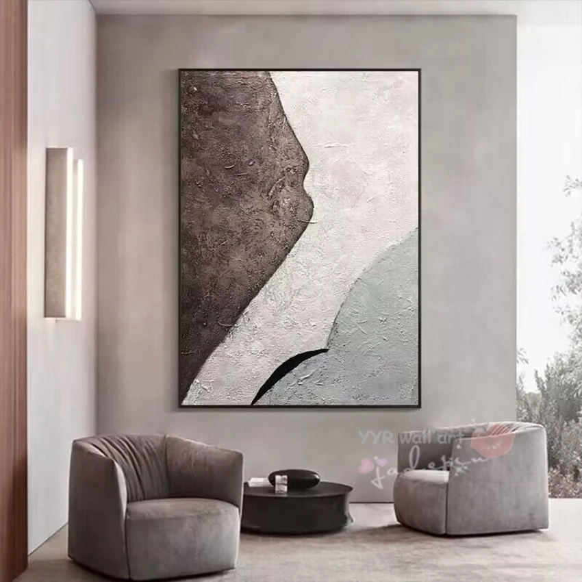 Nordic Abstract Painting Art Collage Pure Handmade Oil Painting Home Decoration  For Bedroom Dining Room Living Room Sofa  Mural