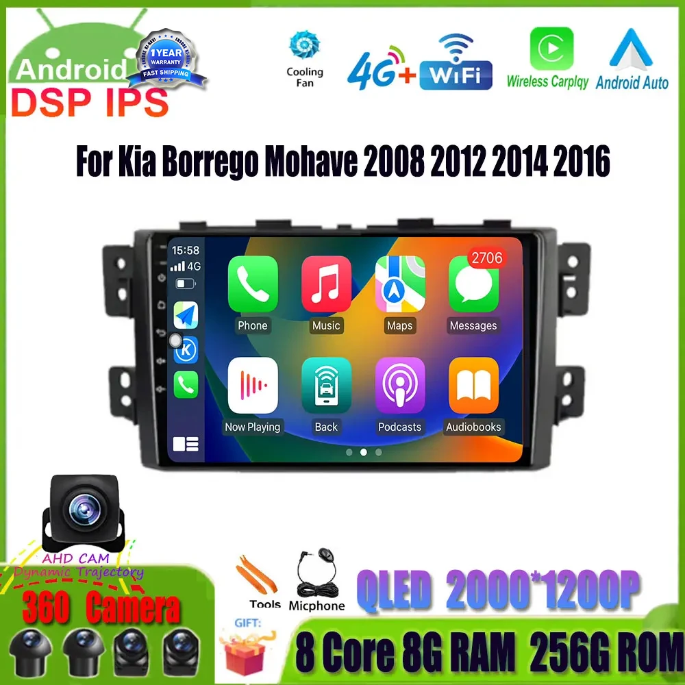 

Android 14 Car Radio Stereo For Kia Borrego Mohave 2008 2012 2014 2016 GPS Navigation Carplay Multimedia Video Player 2Din DVD