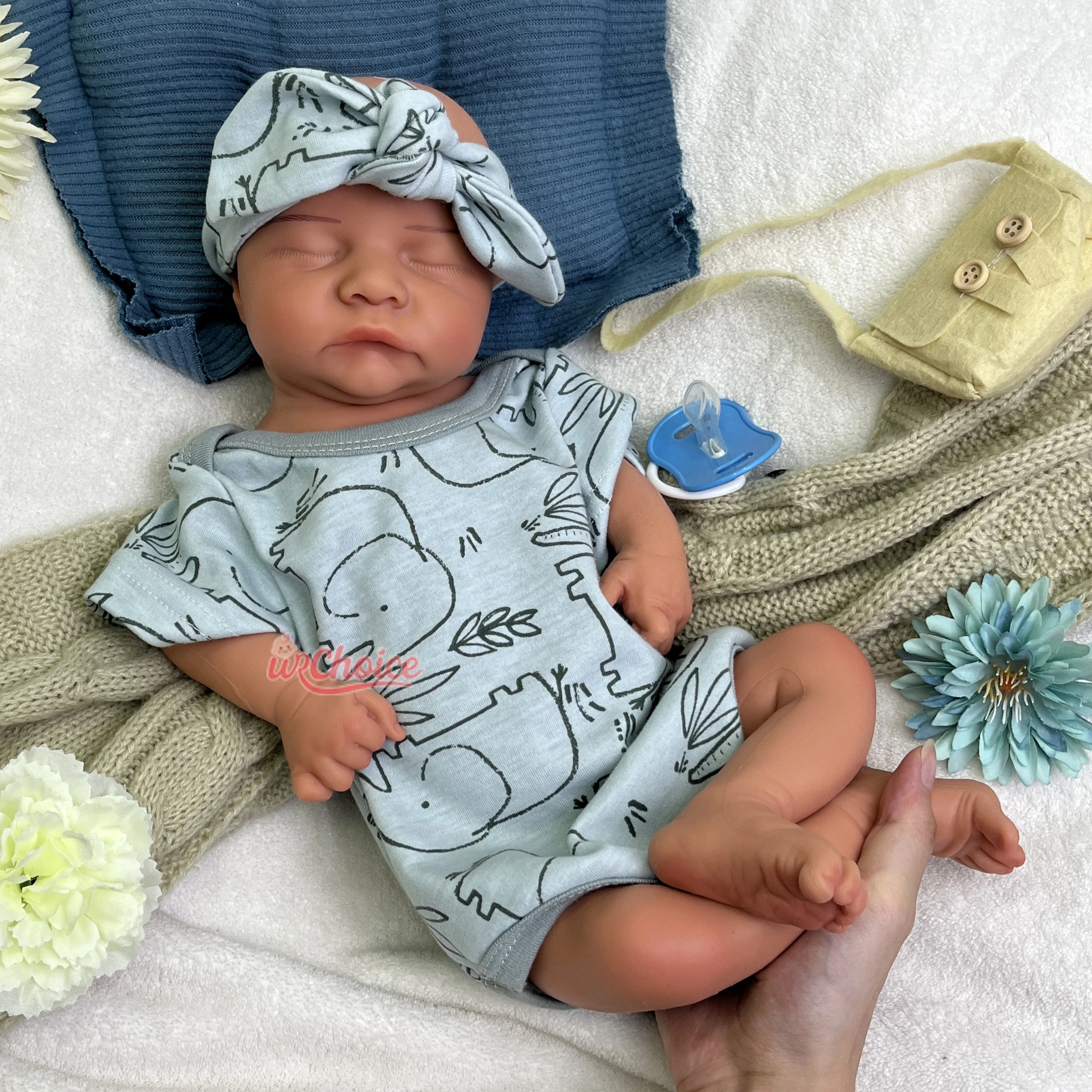 ตุ๊กตาซิลิโคนรีบอร์นผิวสีเข้ม ขนาด 18 นิ้ว เด็กผู้ชาย ทำมือเหมือนจริง สำหรับเป็นเพื่อนเล่นทางอารมณ์