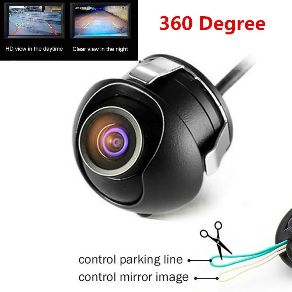 360 Degree HD CCD Car Rear View Camera Rearview Car Infrared Night Vision Mini Waterproof Auto Parking Assistance