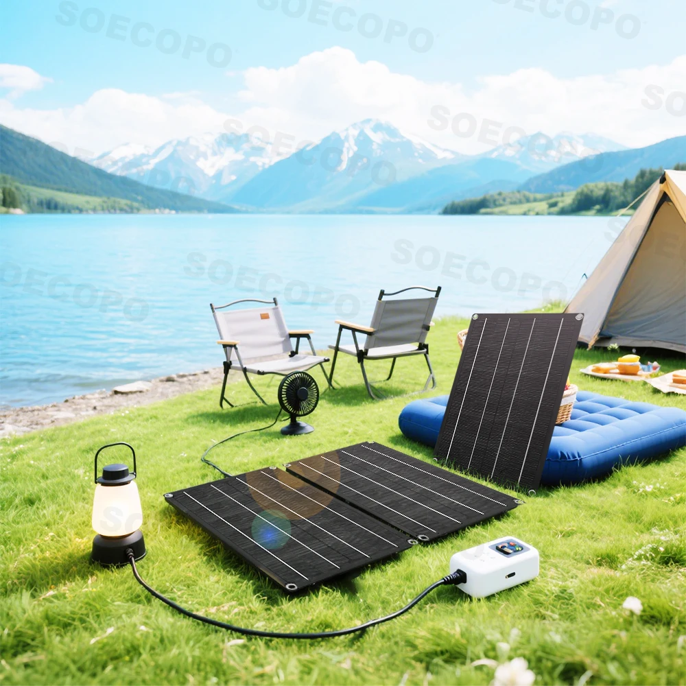 SOECOPO 2400W Portable Solar Panel Set 3*800W Solar Panels with Free 100A Controller USB 5V Perfect for Home & Camping Equipment - Detail 1