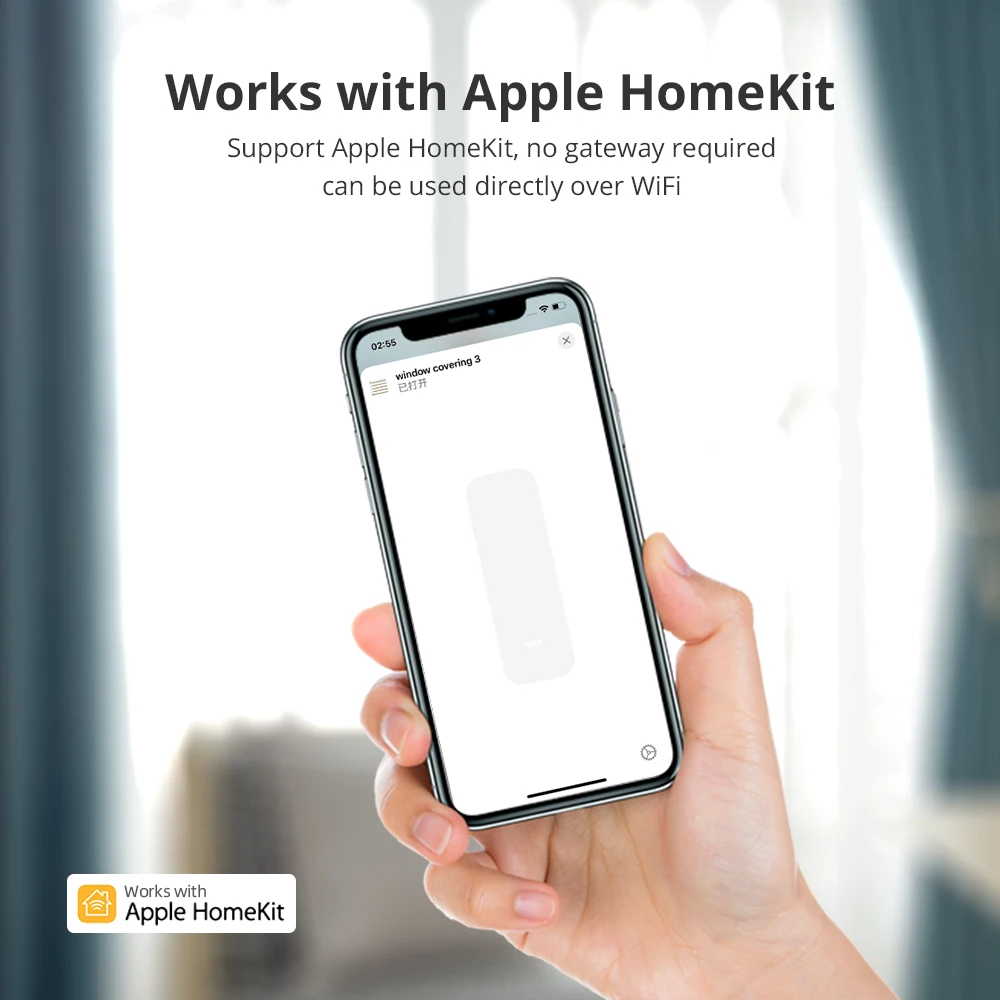 Zemismart Homekit WiFi Smart Curtain Motor Work with HomePod Mini Siri Voice Control for Electric Curtain Track Curtain Rails