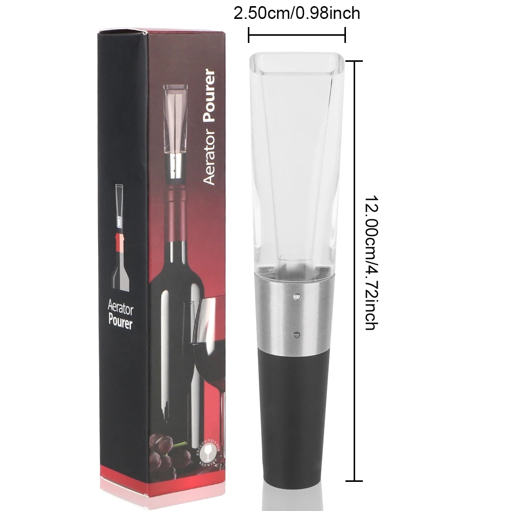 Universal Fast Decanter Kitchen Gadgets Mini Wine Filter 2 IN 1 Air Intake Bottle Pourer Aerator Stainless Steel Wine Decanter