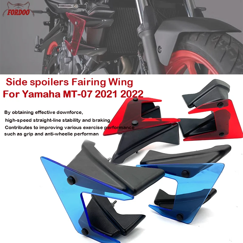 

Motorcycle Side spoilers For Yamaha MT07 MT 07 MT-07 2021 2022 Downforce Naked Spoilers Fixed Wing Winglet Fairing Wing