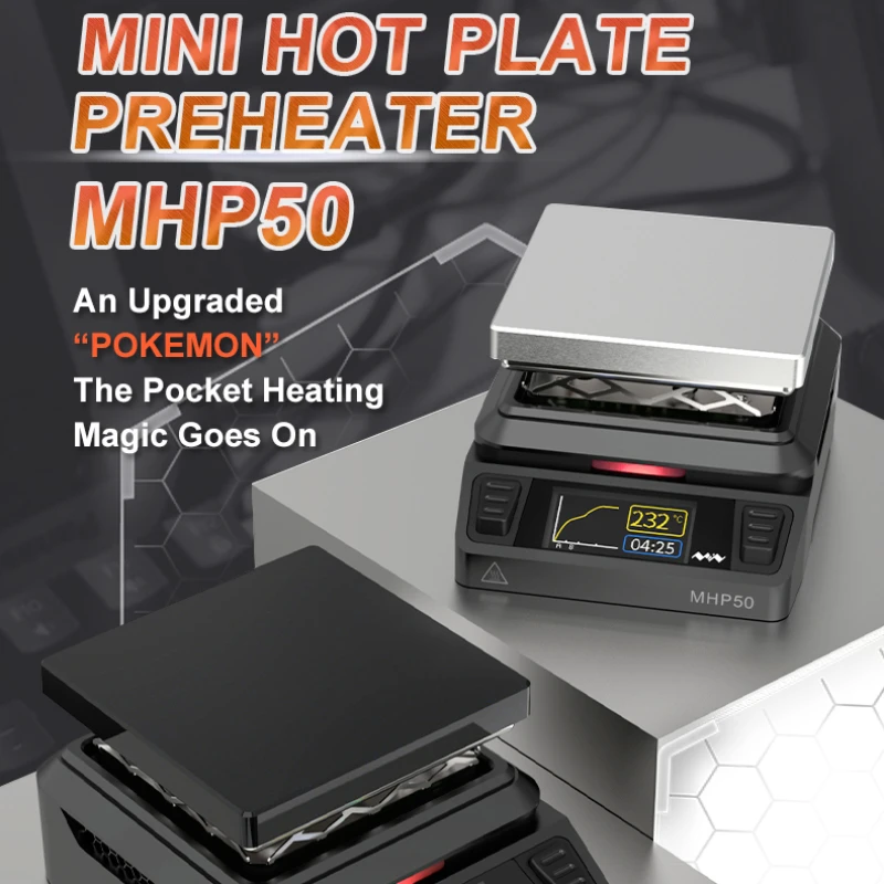 MHP50 Mini Constant Temperature Heating Table 150W Power PD/DC Power Supply Can Be Set with Temperature Display Screen Heater