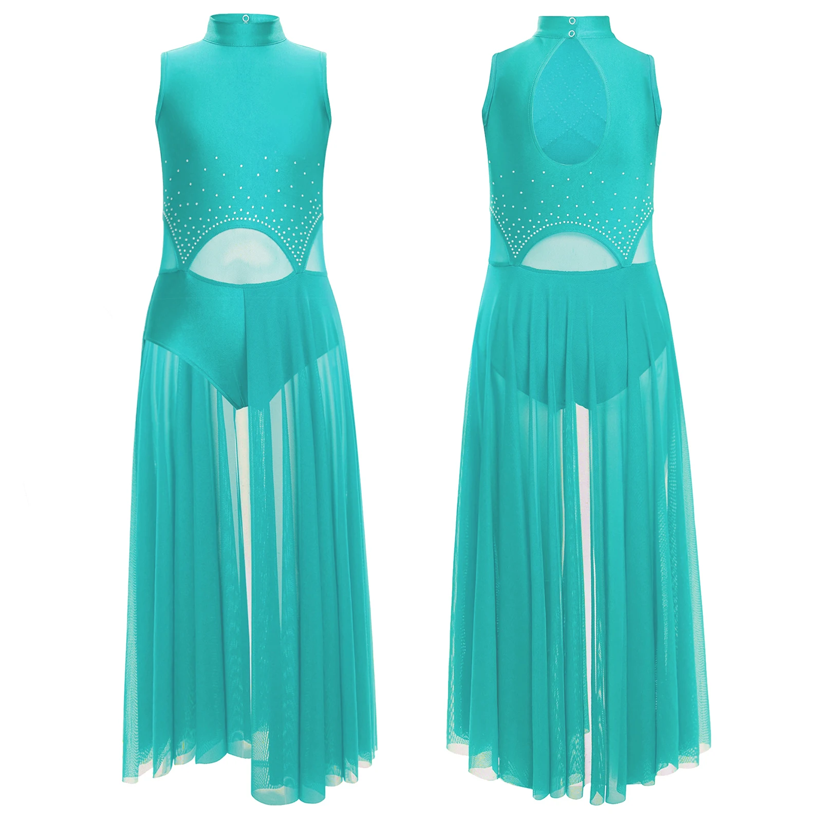 

Girls Artistic Gymnastics Dance Dress Sparkly Rhinestone Ballet Latin Dance Dresses for Stage Ballroom Performance Competition