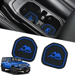 Non-Slip Car Cup Coaster Slot Pad for Jeep Wrangler Jl Jlu 2020-2023 Year Anti-Slip Mat Pocket Mat Interior Cup Holder Pad