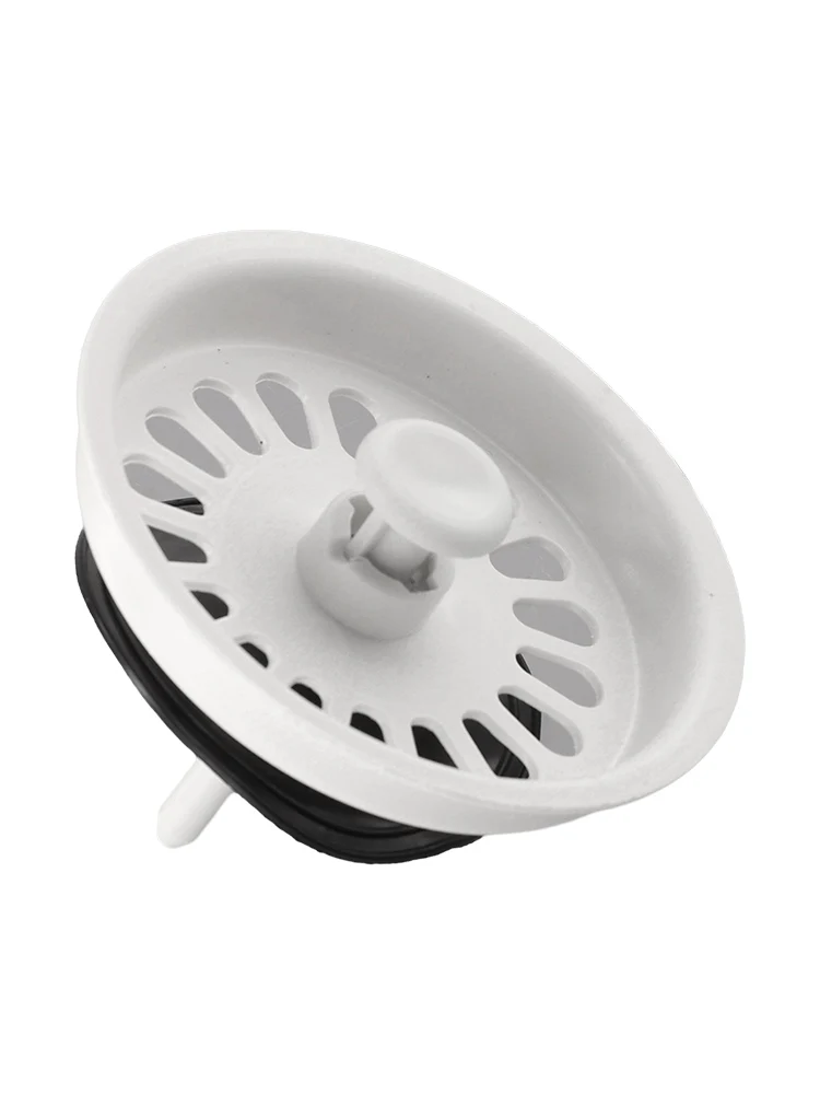 1 Pcs Kitchen Sink White Plastic Cover Vegetable Washing Basin Water Drain Old-Fashioned Water Plug Drain Sealing Umbrella