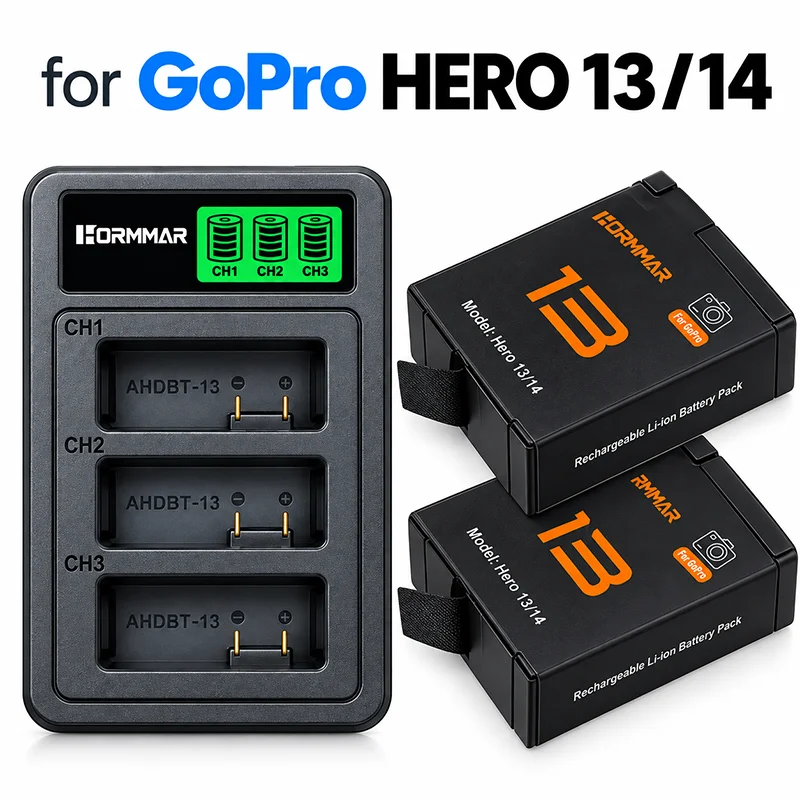 2400mAh Battery for GoPro HERO13 Black, Rechargeable Li-ion Replacement Battery Pack High Capacity
