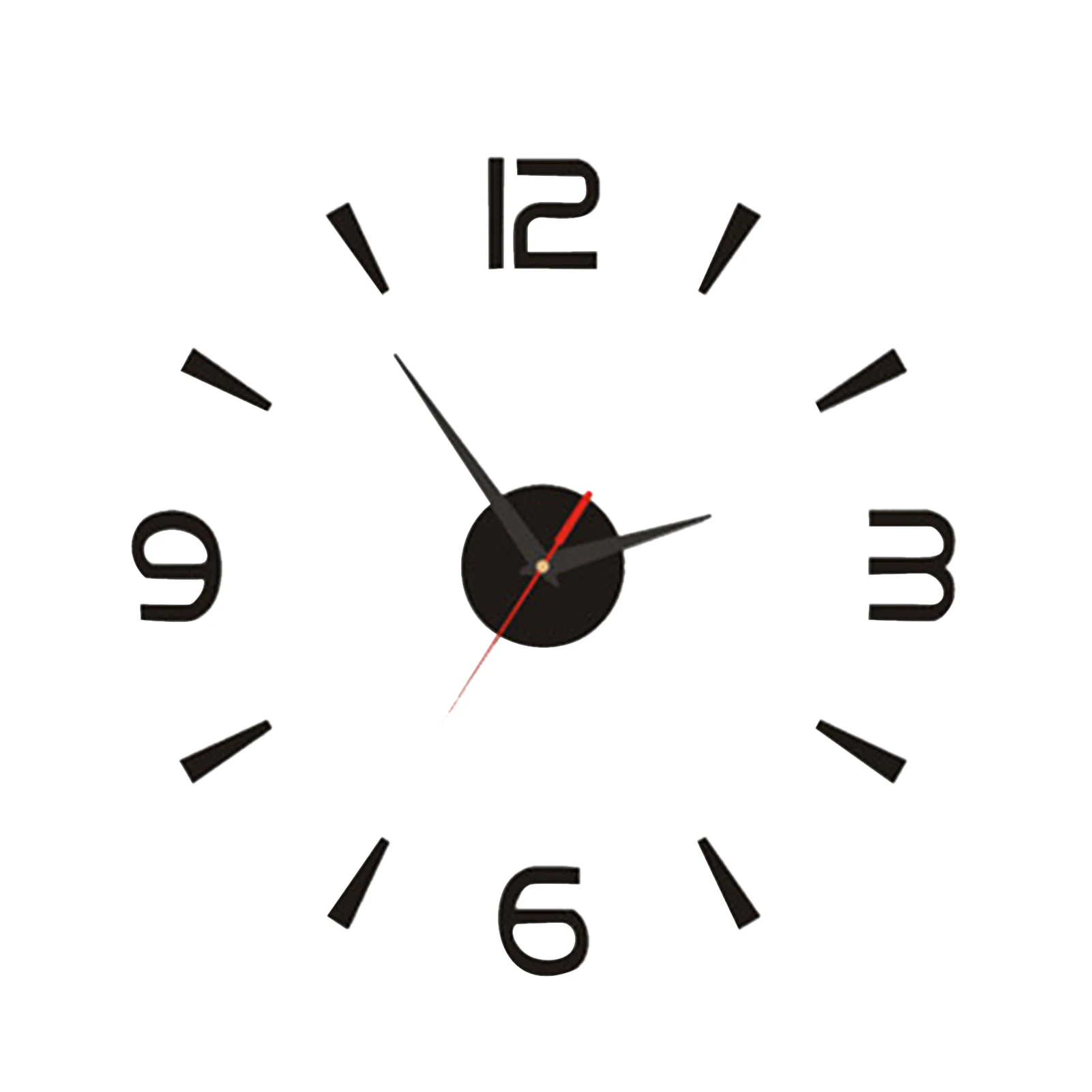 DIY Wall Clock 40cm Small Black Modern Simple European  Silent Acrylic Frameless DIY 3D Wall Clock Frameless Wall Clock