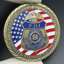 US FBI Special Agent Challenge Coin Collectibles ST. Michael Protecting Badge Honorary Medal Retro Bronze Coin Souvenir