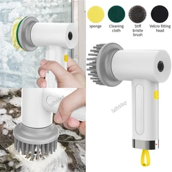 Electric Spin Scrubber Portable Cordless Power Cleaning Brush for Bathroom Kitchen Sink IPX6 Waterproof 2 Rotating Speeds 3 Head