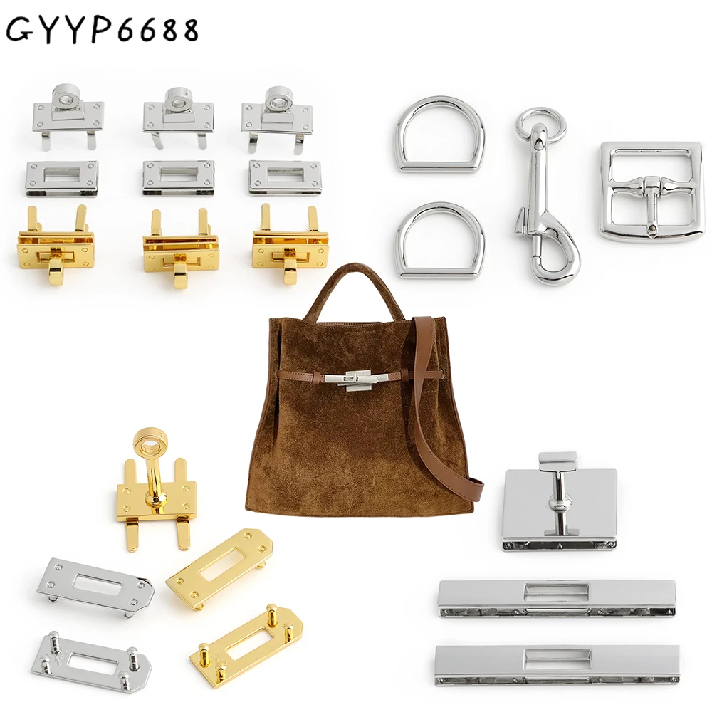 1/4/10Sets Metal Eye Screw Clasp Turn Locks Twist Lock  For DIY Leather Crossbody Handbag Bags Pin Buckles D Ring Accessories