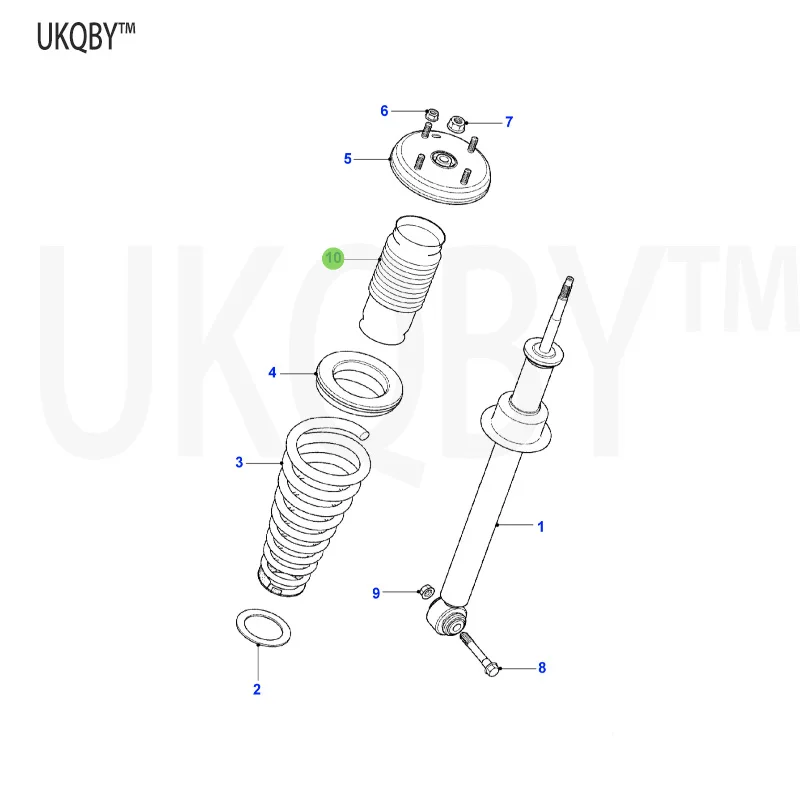 Spring/shock absorber mounting bracket flange nut shock absorber protective cover La nd Ro ve r C2P3211 shock absorber protectiv