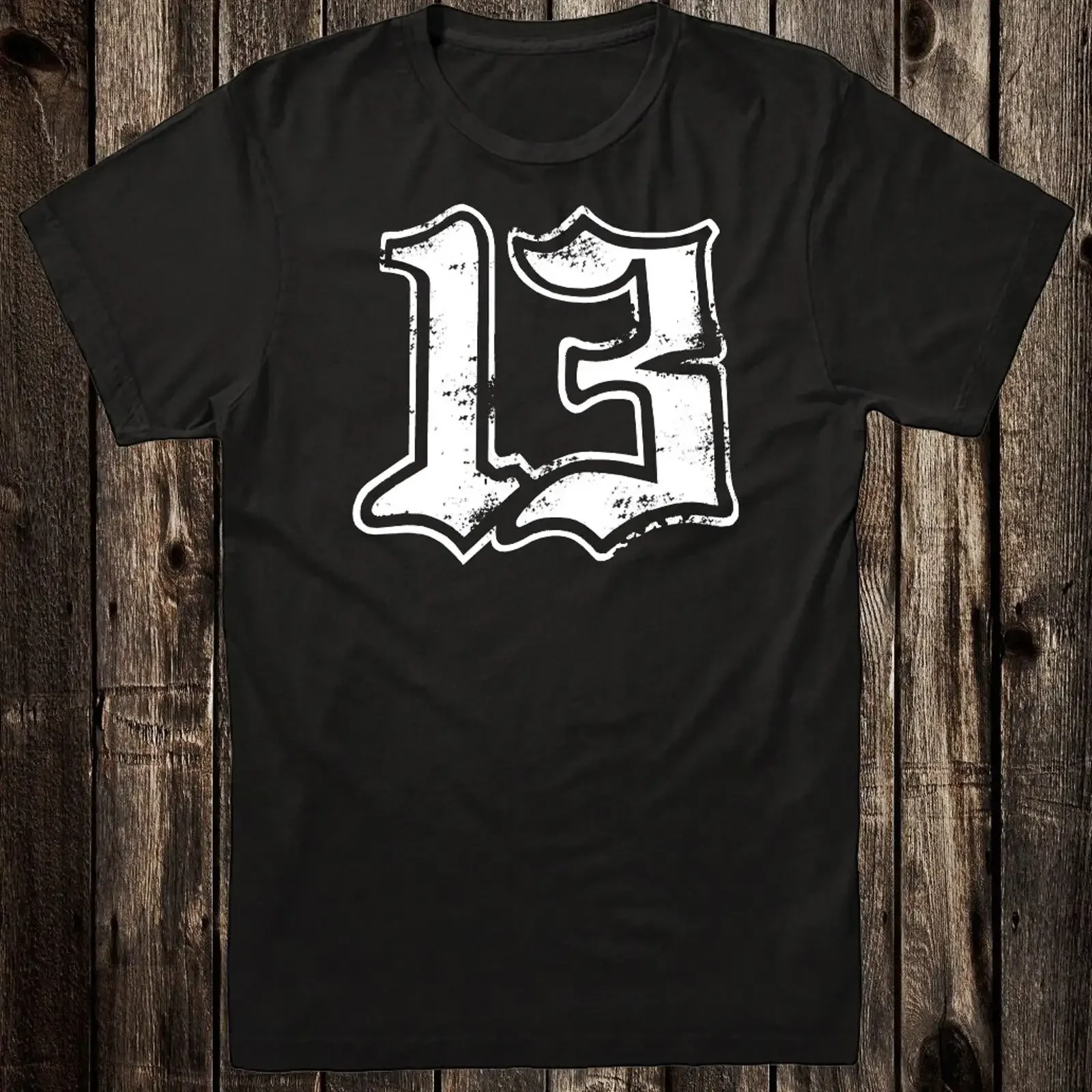 Herren T Shirt 13 schwarz Baumwolle Tattoo Design Hot Rod Motorrad Biker vorne weiß vintage Washed Stylish Versatile fashion
