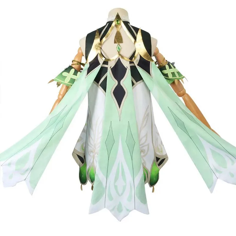 Nahida Cosplay Lesser Lord Analysing Full Set Dress Ears Wig Nahida outfits for Comic Con.