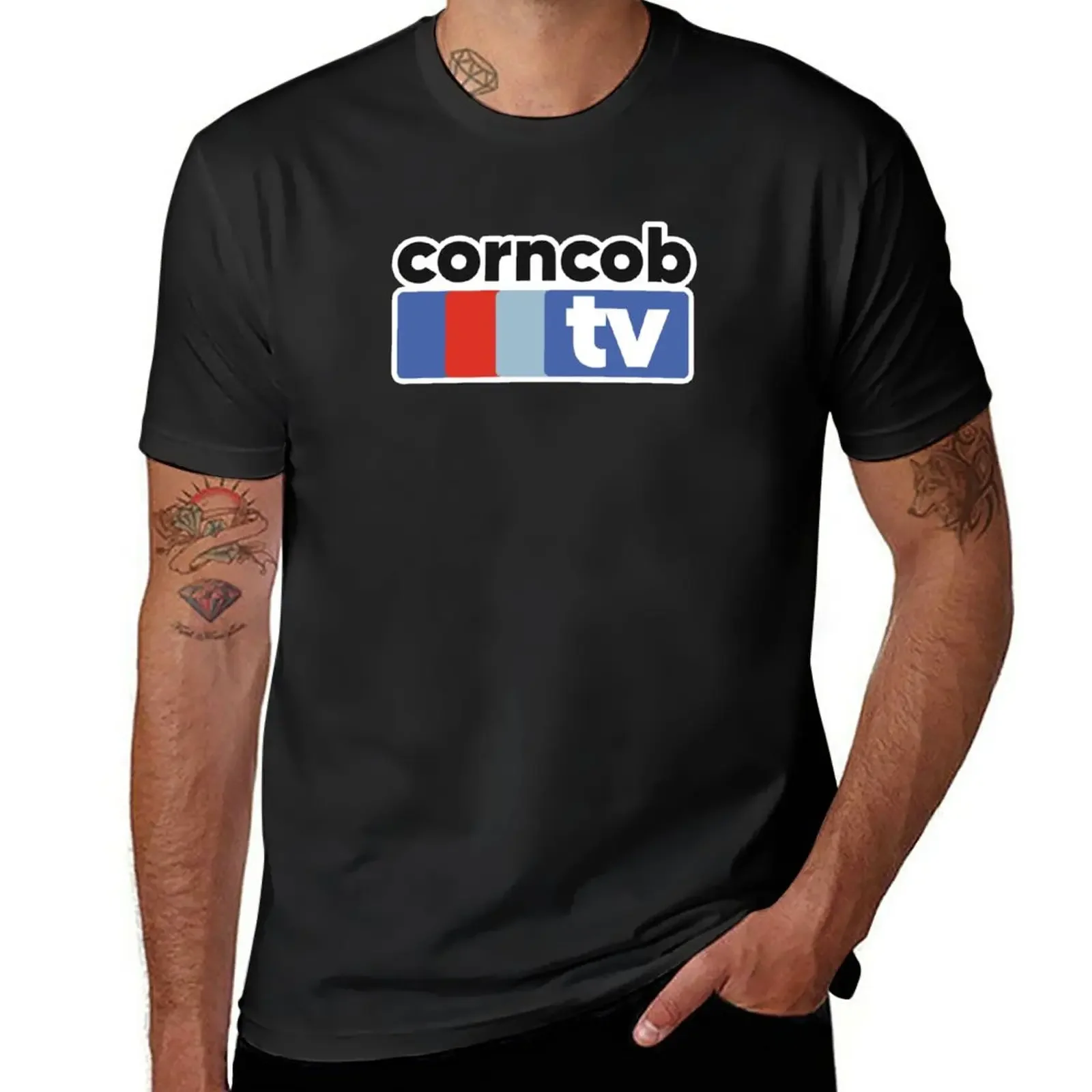 New corncob tv T-Shirt vintage clothes graphic t shirt sublime t shirt plain black t shirts men