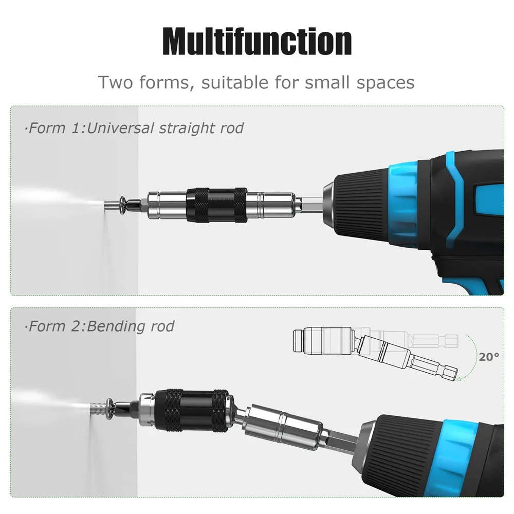 1/4"Hex Magnetic Pivoting Drill Bit Quick Change Drive Guide Drill Pivoting Bit Holder for Tight Spaces Magnetic Bit Tip Holder