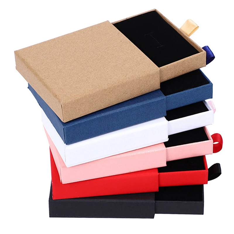 Paper Drawer Packaging Box Greeting Card Necklace Bracelet Gift Package Case Boxes Jewelry Storage Box