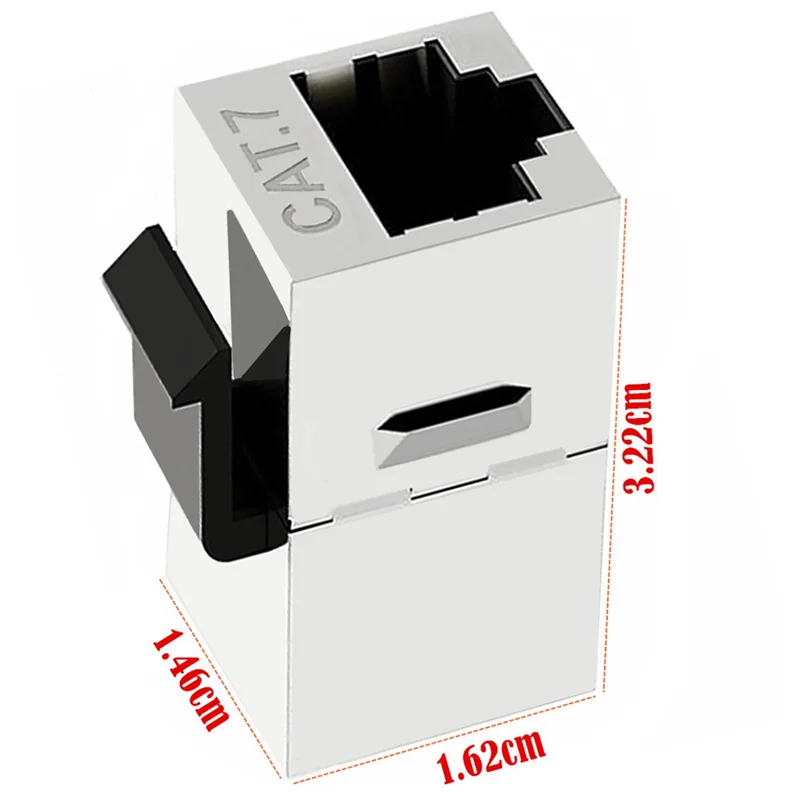 RJ45 Cat7 Shielded Inline Coupler Cat 7 หญิงหญิงสําหรับแจ็คสโตน Cat7 Modular Connector พร้อม Keystone Latch ทนทาน-PO