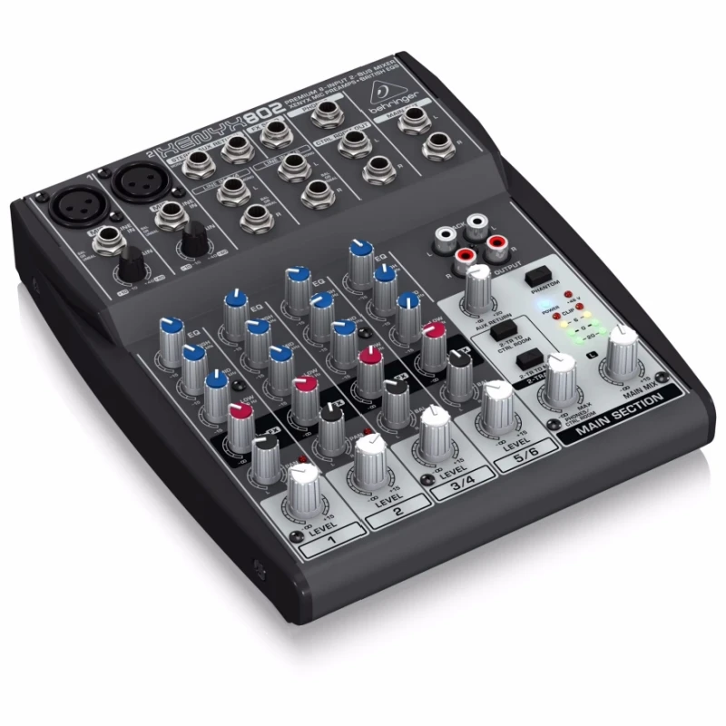 Behringer XENYx 802 Ultra-compact 6 channel mixer with USB audio interface for live performance and prefessional recording