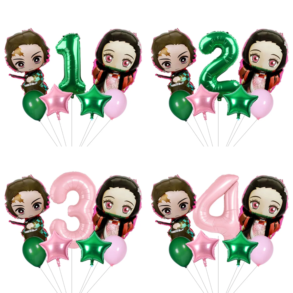 Heißer Anime Demon Slayer Ballon-Set Tanjiro Nezuko Charakter-Ballons Kindergeburtstag Party-Zubehör Dekoration