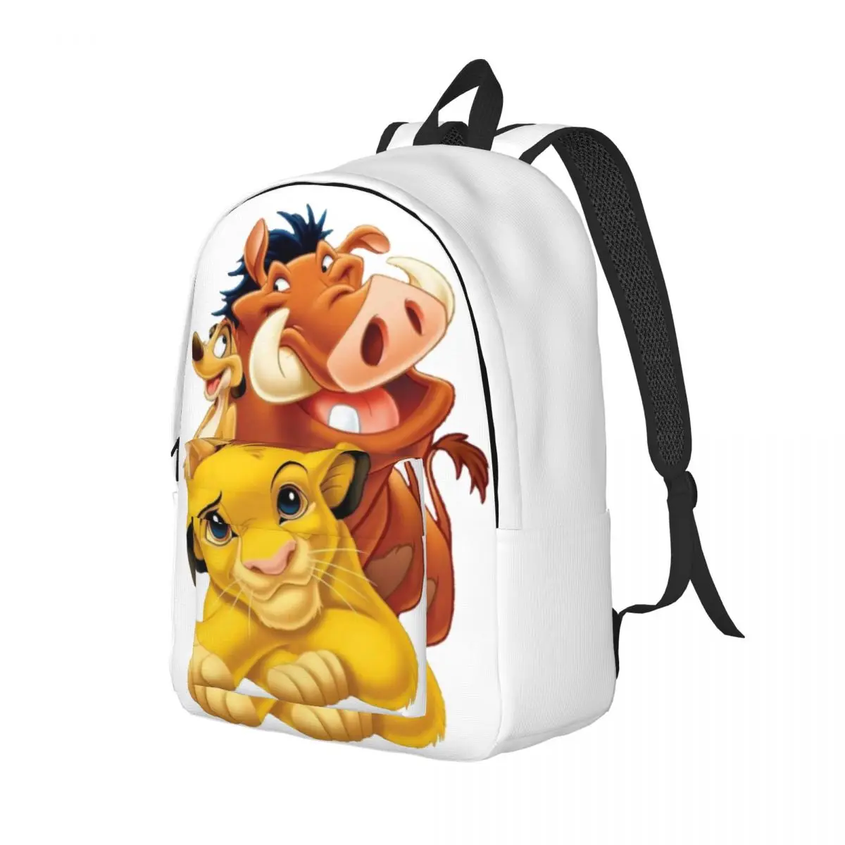 Le roi Lion Simba Timon et Pumbaa sac à dos pour hommes femmes lycée travail sac à dos ordinateur portable sac à bandoulière en plein air