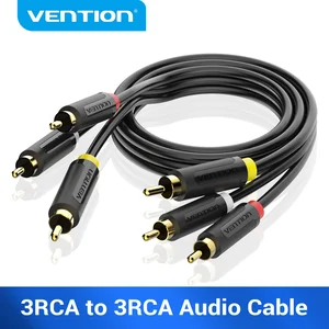 Vention 3RCA ke 3 Kabel RCA Audio Video Kabel AV Pria ke Pria Berlapis Emas untuk STB DVD TV VCD Blueplayer Kabel Amplifier Jack RCA 10 penjualan terbaik 3rca - №