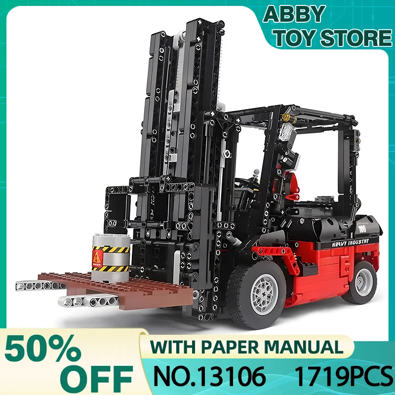 MOULD KING 13106 MOC Technical RC Forklift Truck 1719pcs Building Blocks Bricks Puzzle Educational Toy Christmas Gifts For Kids