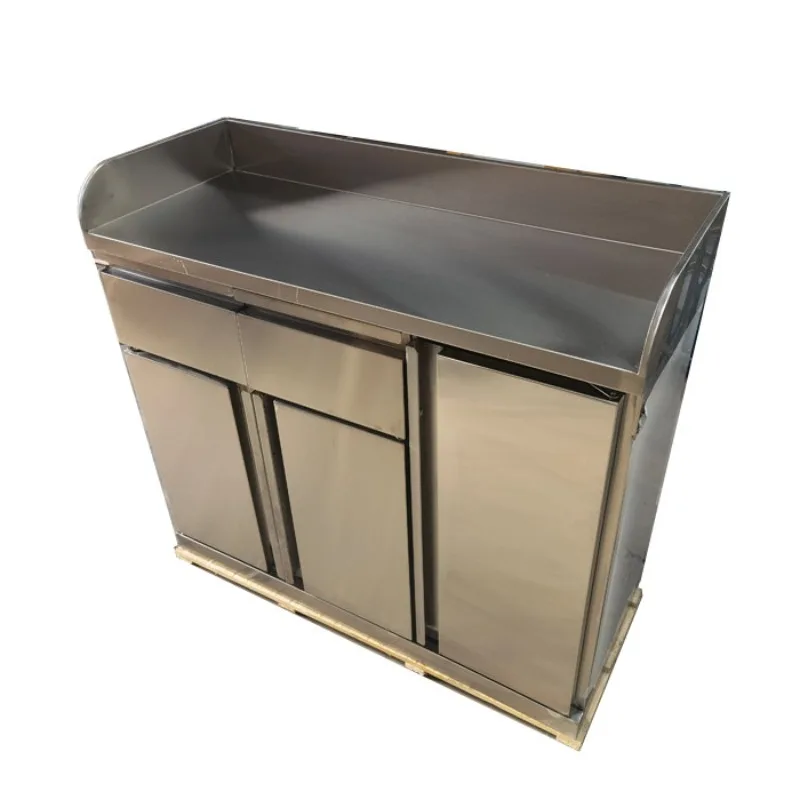 Stainless steel dining table side cabinet locker takeaway packing table restaurant tea table storage wine kitchen cabinet custom