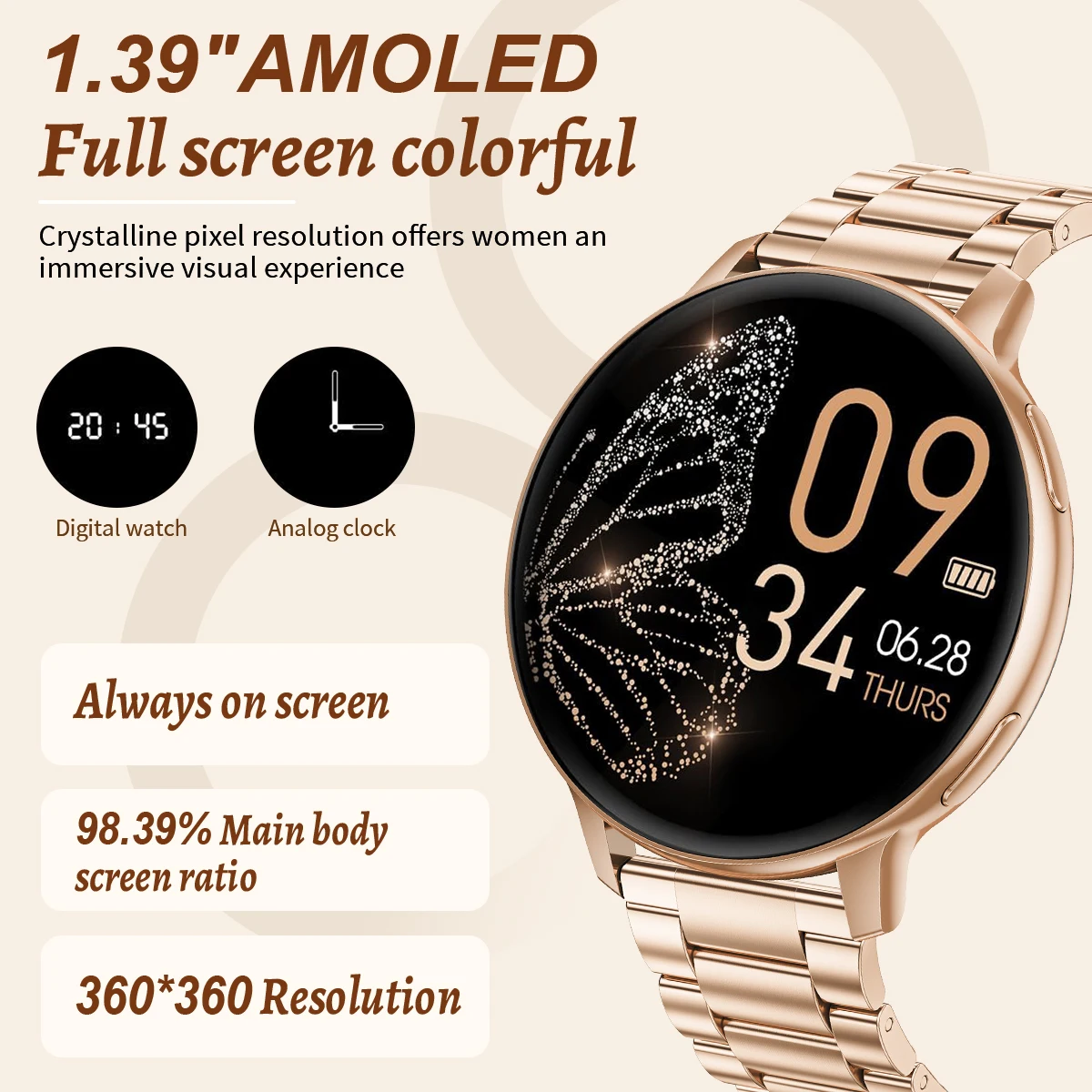 LIGE Smartwatch moda per uomo donna chiamata Bluetooth orologi sportivi fitness impermeabili ossigeno nel sangue smartwatch donna sana uomo