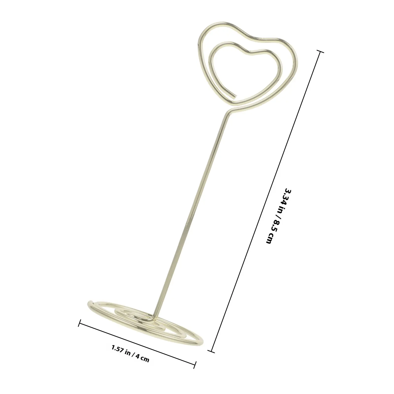 24Pcs Premium Metal Heart Shaped Photo Clip Table Number Holder Paper Note Stand for Banquet Party Desk Decoration Wedding Use