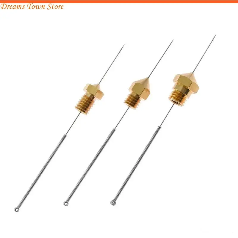 HX6A 10pcs Stainless Steel Nozzle Cleaning Needles Tool 0.2mm 0.25mm 0.3mm 0.35 0.4mm