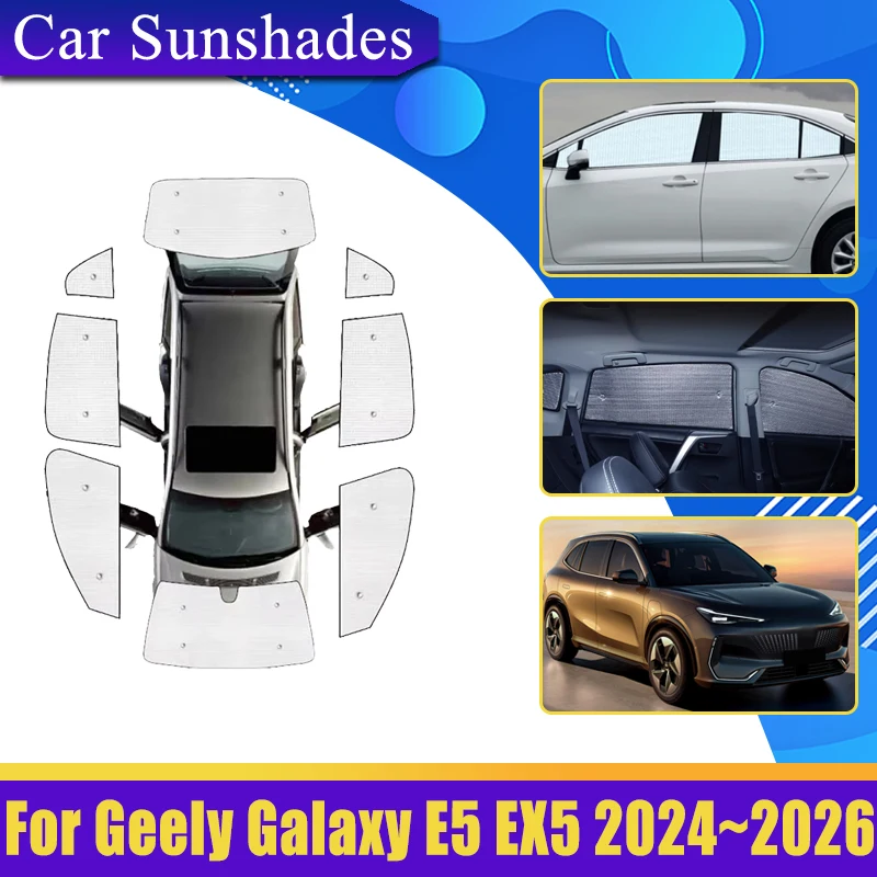

Anti-UV For Geely Galaxy E5 EX5 Proton eMas 7 2024~2026 Car Window Windshield Sunshade Protect Privacy Blocks Auto Accessories
