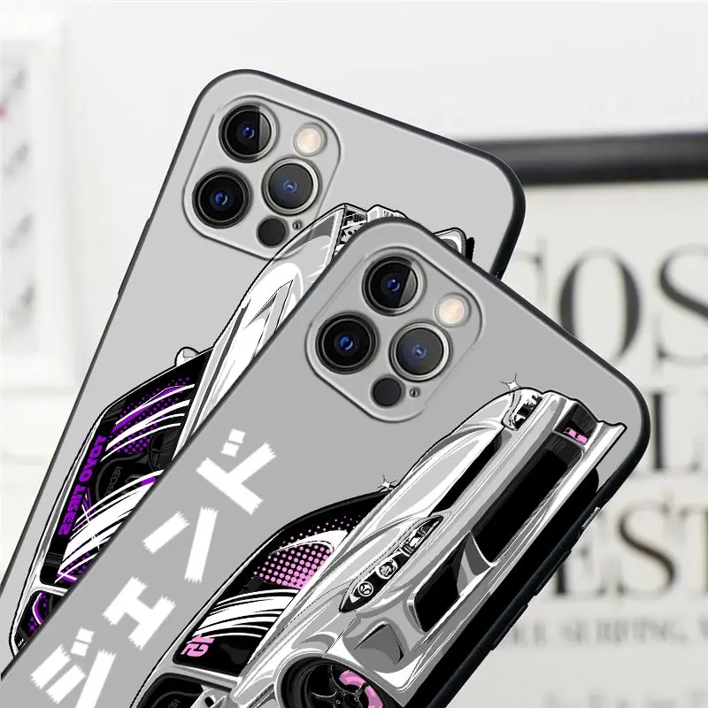 Крутой мужской спортивный автомобиль JDM GTR с мультяшным рисунком чехол для телефона Apple iPhone 16 15 14 13 12 11 Pro Max XR XS Max 8 Plus задняя крышка чехол