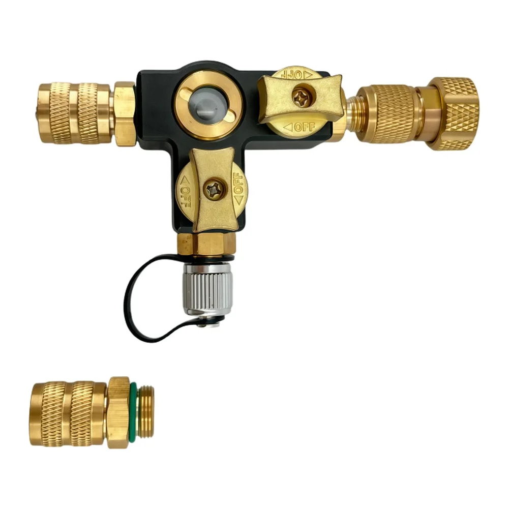 Valve Core Removal Tool 3 Way Vacuum Gauge For R22 R410A For R32 Air Conditioner Refrigerant Maintenance Copper Fitting