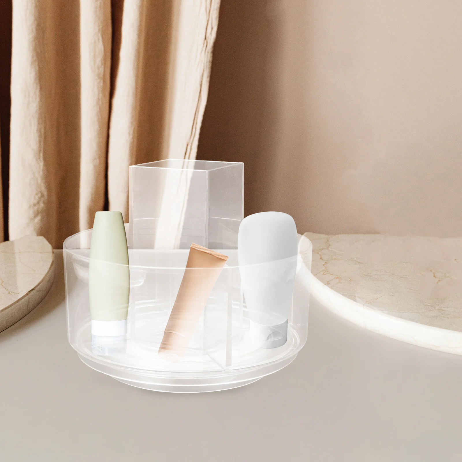 

Rotating Desktop Cosmetics Holder Multi Layer Storage Box Makeup Accessories ganizer Travel Display Transparent Container