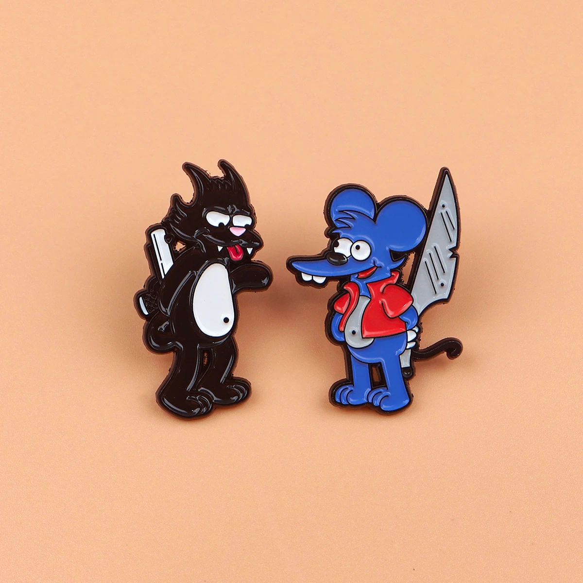 الكرتون الأسود القط دبابيس للنساء مضحك ماوس المينا دبوس شارة معدنية مجوهرات الملابس على ظهره اكسسوارات الأصدقاء هدية #4