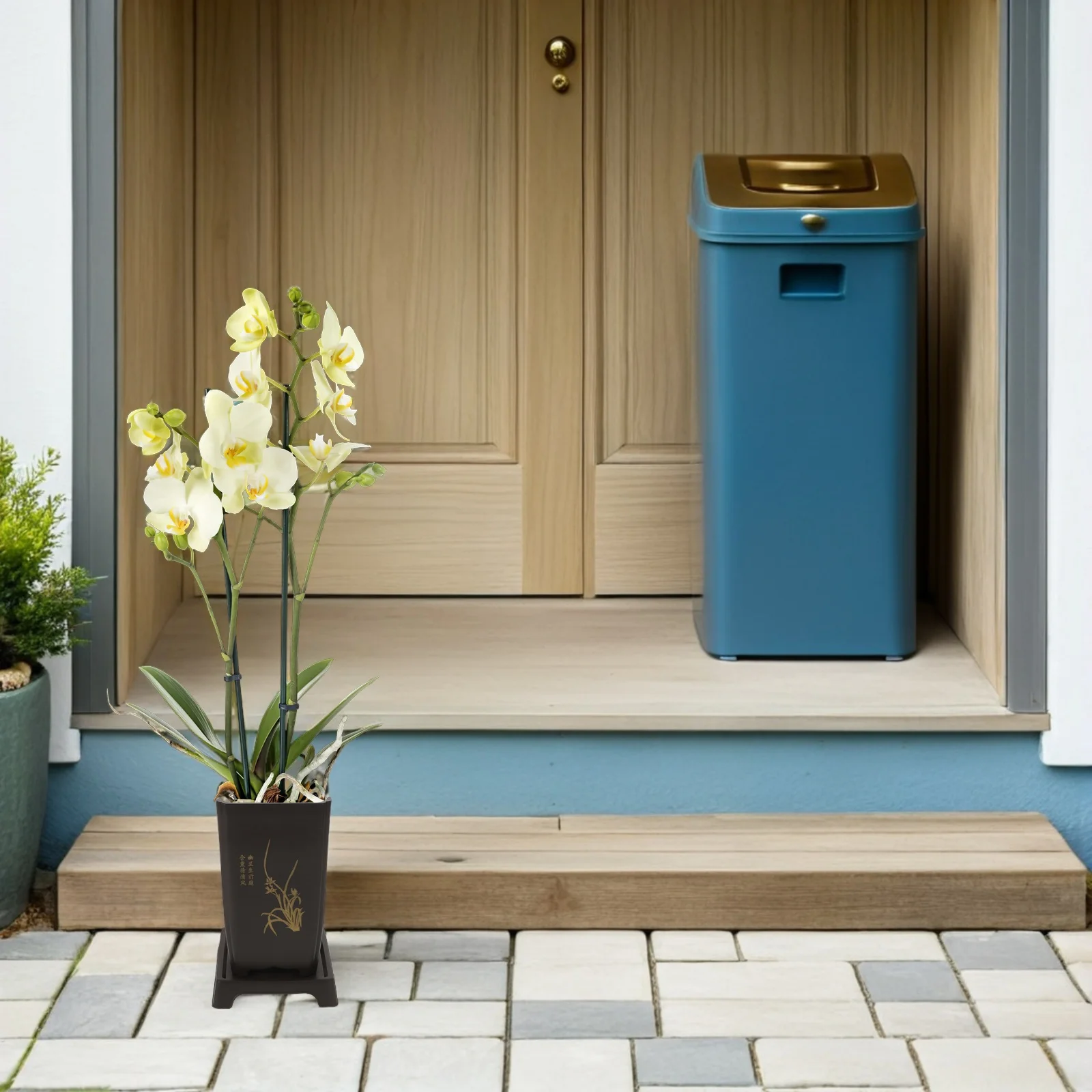 

4Pcs Square Plastic Orchid Pots Deep Breathable Planter Containers Plastic Flowerpot Drainage Indoor Orchid Plant Pot Suitable