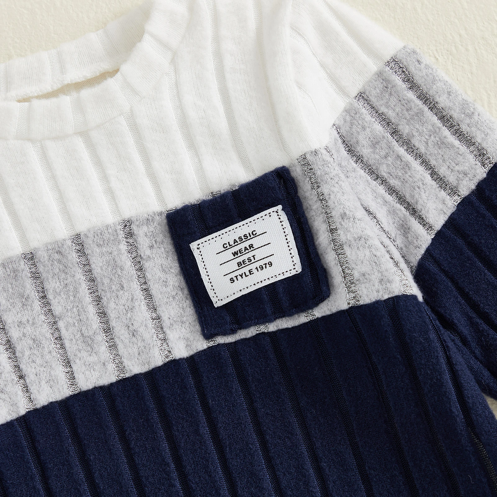 VISgogo 0-3 سنوات الأولاد الخريف 2 قطعة الملابس مجموعات طويلة الأكمام س الرقبة المرقعة البلوز بلون السراويل