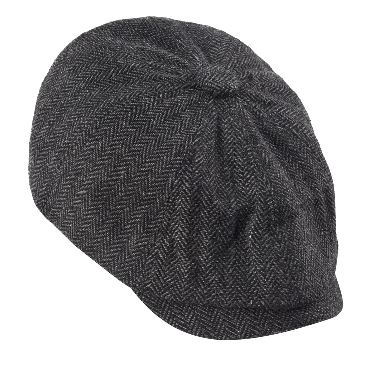 FZFZ ผู้ชาย Beret Vintage Herringbone หมวก Newsboy Beret หมวกฤดูใบไม้ผลิแบนหมวก Beret สีเทาเข้ม