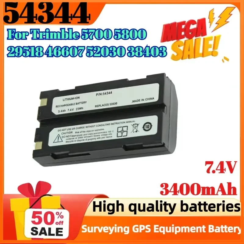 

54344 7.4V 3400mAh Battery for Trimble 5700 5800 29518 46607 52030 38403 R6 R7 R8 GNSS TR-R8 Surveying GPS Equipment