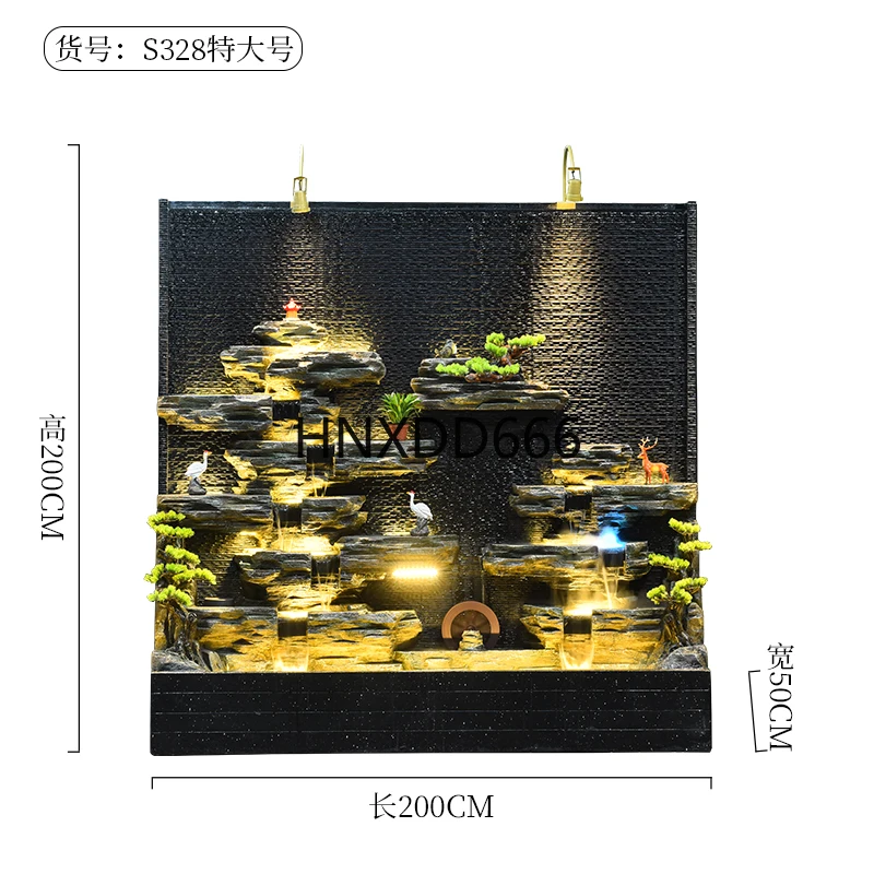 

Large water curtain wall, running water screen partition landscape outdoor courtyard, water feature rockery fountain ornament